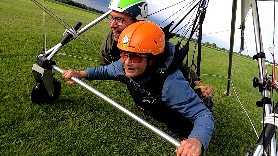 De start van een tandemvlucht. Ben jij er klaar voor?