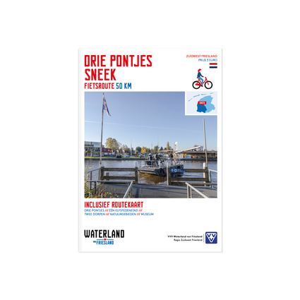 Productfoto van het routeboekje Drie pontjes Sneek, verkrijgbaar via shopfriesland.nl.