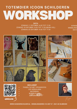 Workshop totemdieren schilderen met bladgoud