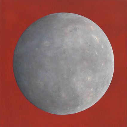 Oaljeferve op linnen, 100 x 100 cm