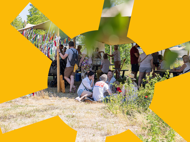 Club Delft Festival met gele zon logo