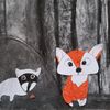 Houtskool en pastelkrijt, dieren in het bos
