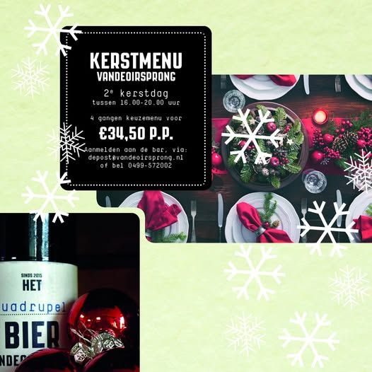 kerstmenu bij Vandeoirsprong