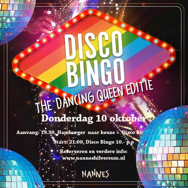 Poster Disco Bingo bij Nannes