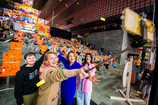 Selfie op het podium in Beeld & Geluid