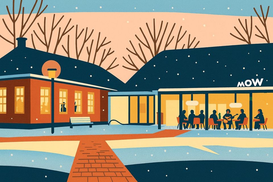 Clipart afbeelding van het MOW in winterse sferen