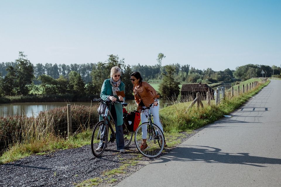 Fietsers op de diefdijk