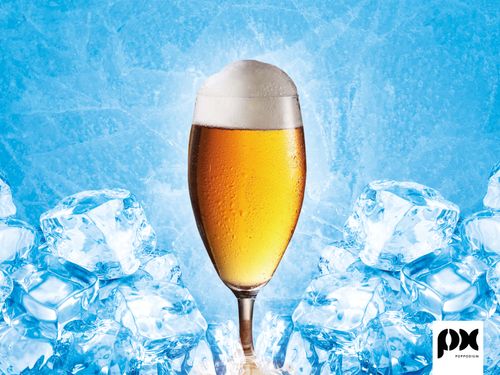 Een poster van een biertje van PX
