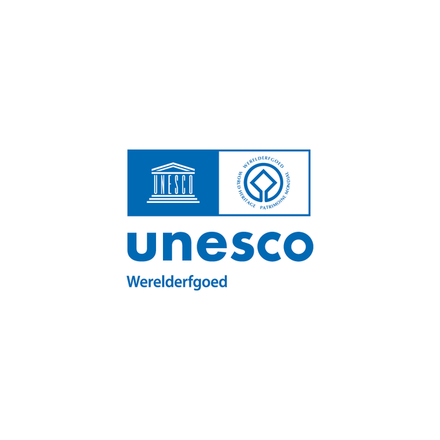Het logo van UNESCO, de organisatie die het predikaat werelderfgoed uitgeeft en zich inspant voor de bescherming en het uitdragen van deze werelderfgoederen.
