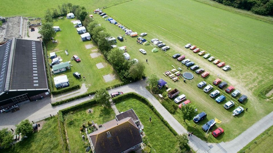 Luchtfoto van Boerencamping de Kei