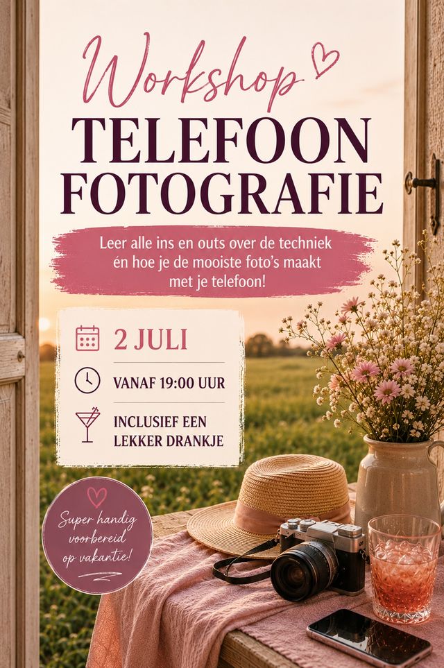 Affiche Workshop telefoonfotografie