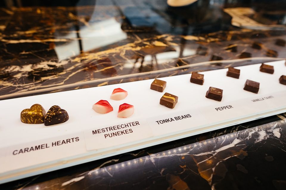 Darq Maastricht chocolates on counter
