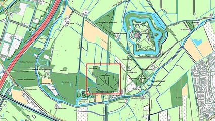 Overzichtskaart afgesloten gebied Amelisweerd vanwege takbreuk