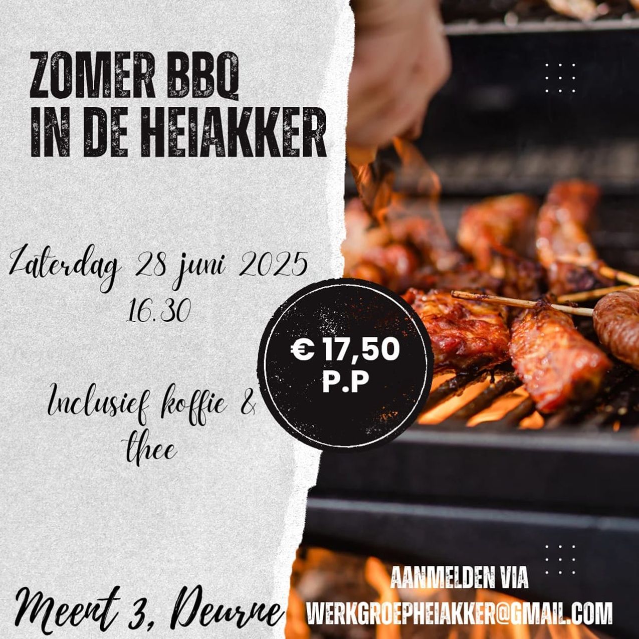 Affiche Zomer BBQ in de Heiakker