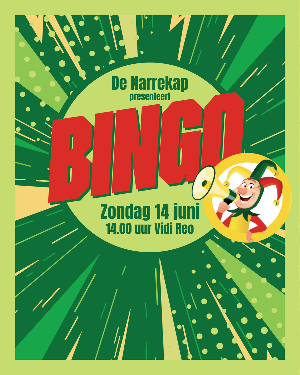 Poster van de bingo van cv de narrekap