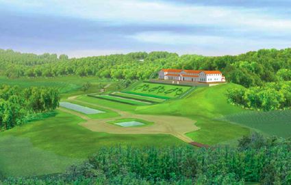 Impressie van de villa op de flanken van de Jansberg, uitkijkend op het westen.