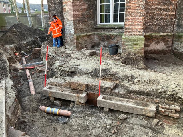 De stroken van de archeologische opgraving.