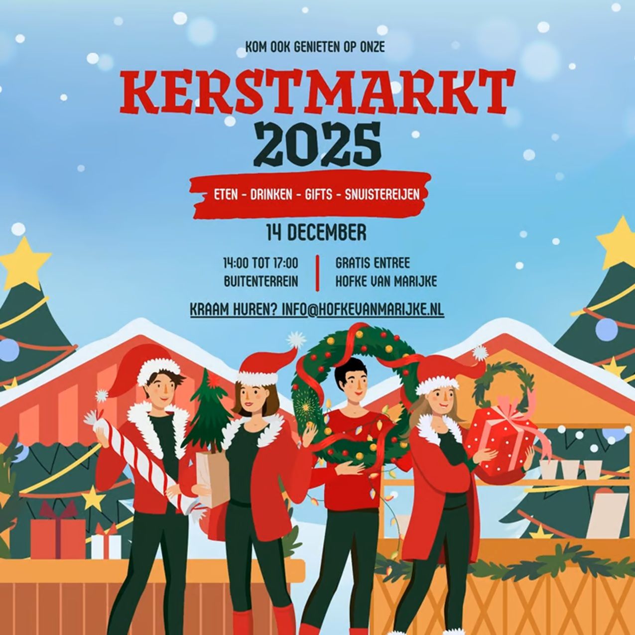 Affiche Kerstmarkt Hofke van Marijke