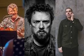 Three separate portrait photos of the artists side by side.