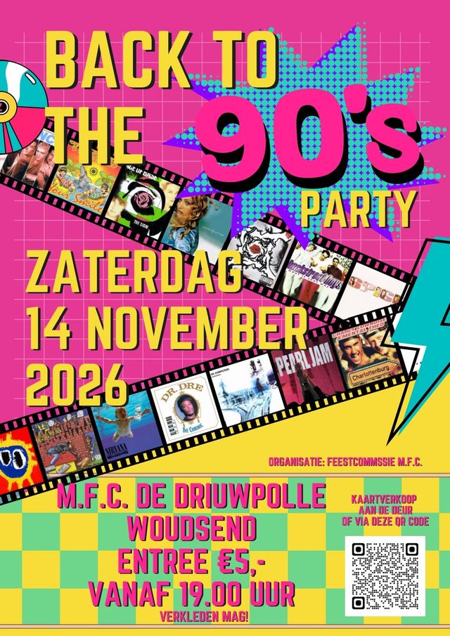 Poster Back tot the 90s Party