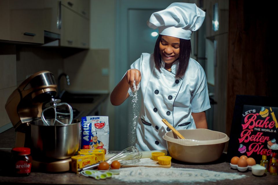 Chef-kok in de keuken