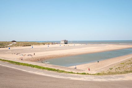Uitzicht bij de Uitwatering van de Oude Rijn in Katwijk aan Zee