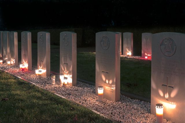 Lichtjes op oorlogsgraven