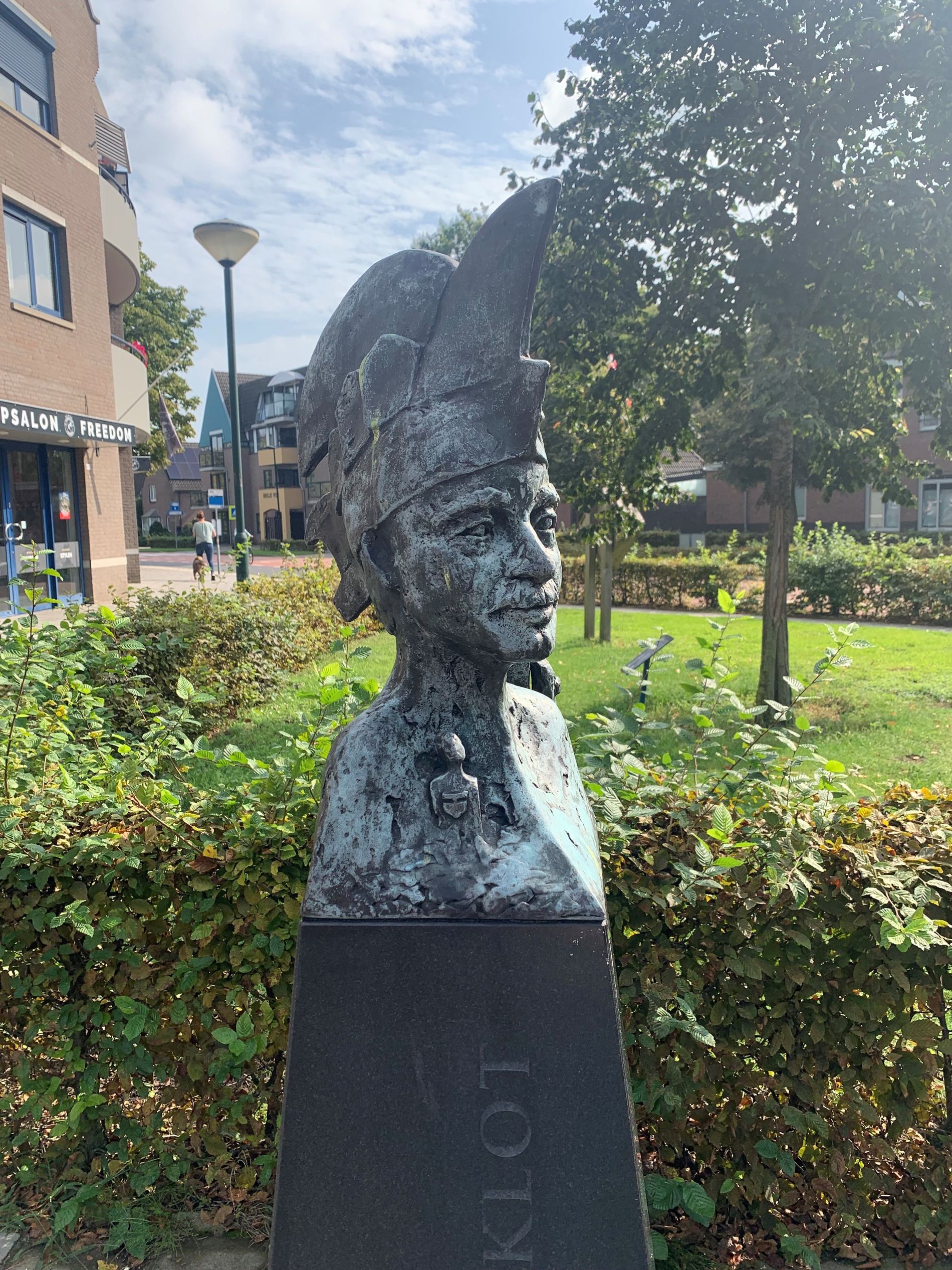 bronzen borstbeeld van prins carnaval