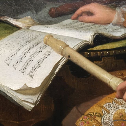 Muziekboek met fluit
