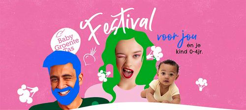 Een poster van de Baby Groente Tas Festival