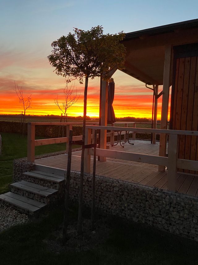 Setting sun from terrace