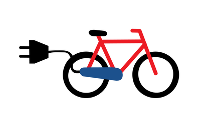 Illustratie van een elektrische fiets.