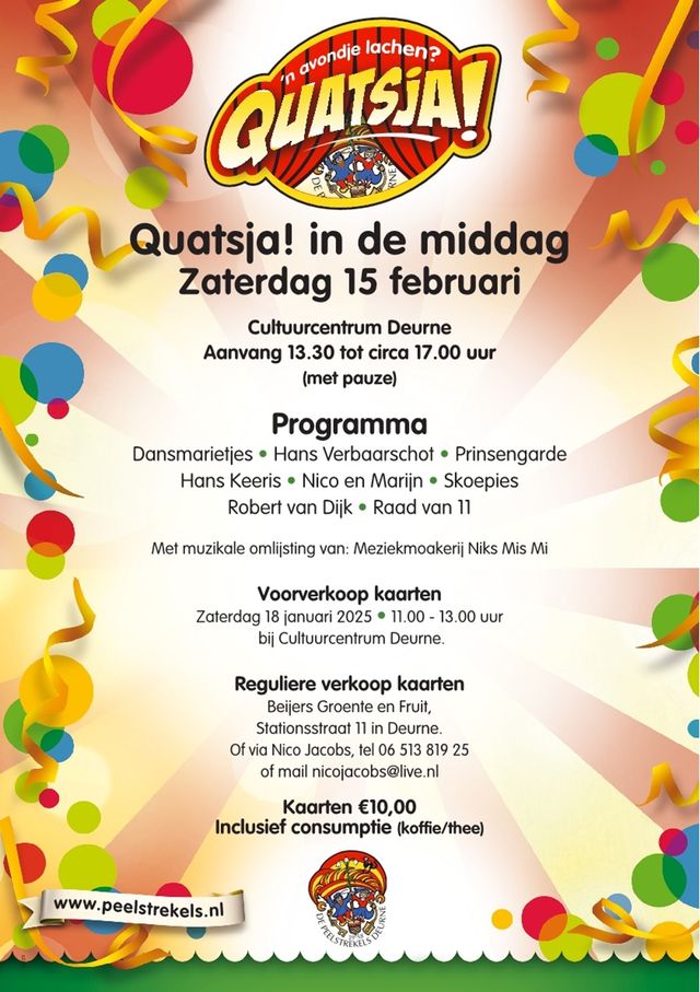 Affiche Quatsja Seniorenmiddag