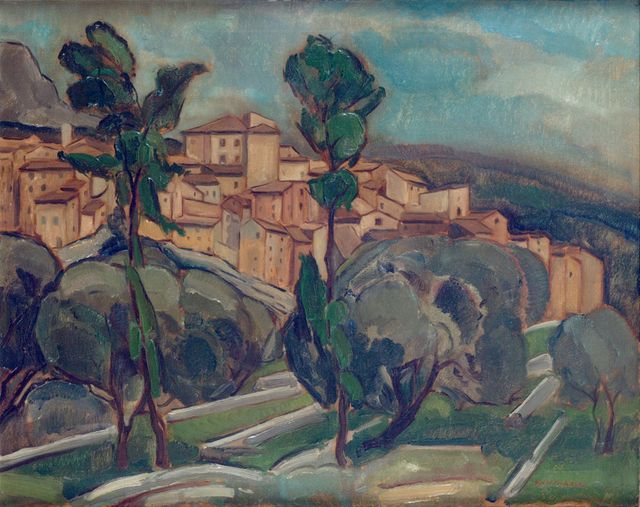Dirk Filarski - Corsicaans bergdorp - olieverf op doek