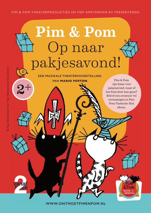 Poster Pim en Pom op naar Pakjesavond