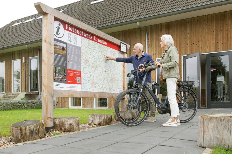 stel fietsen fietsknooppunten drenthe fietsbord route maken