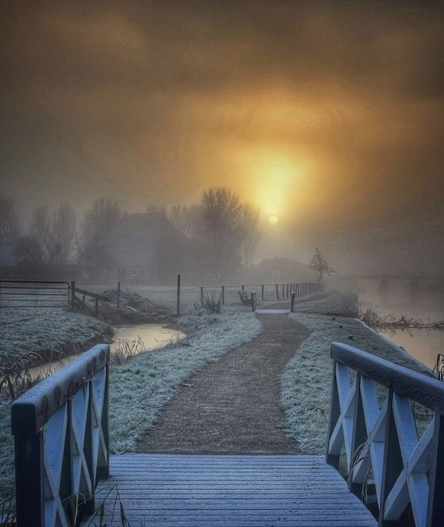 Een prachtig, mistig, gouden uurtje