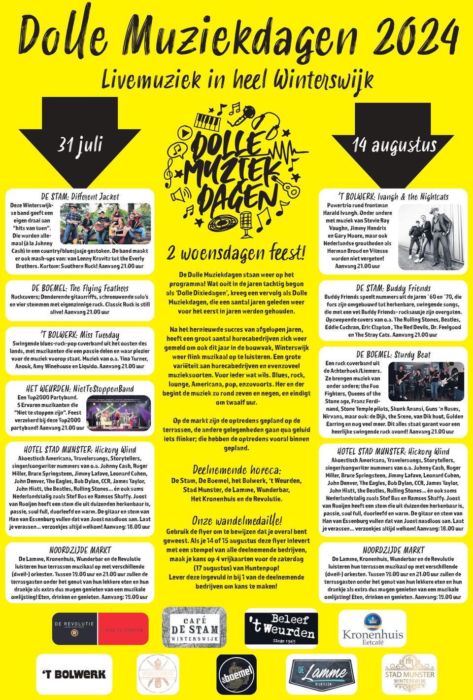 Line-Up Dolle Muziekdagen