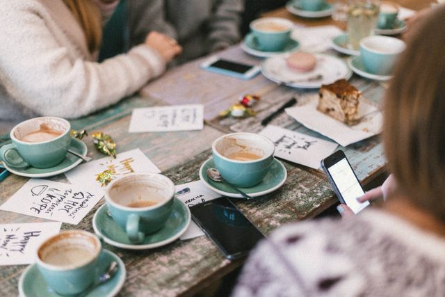 People drinking coffee