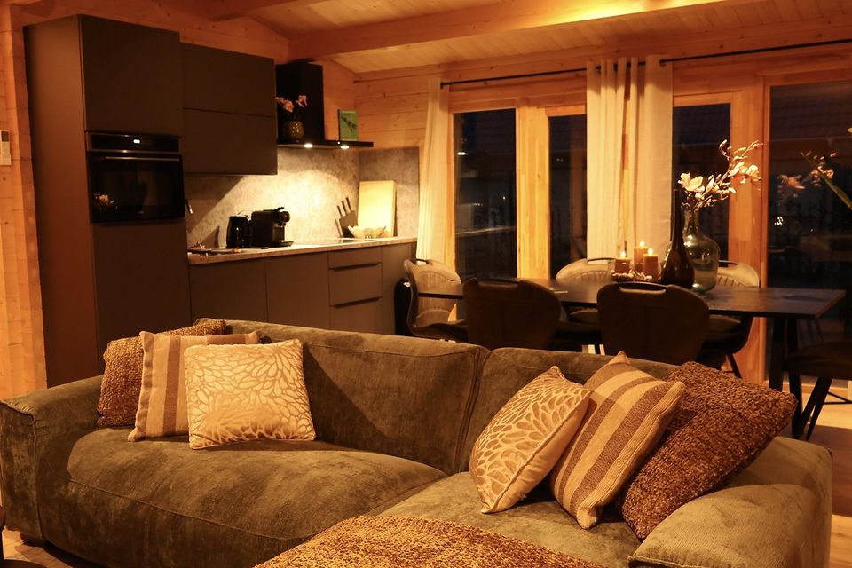 Boshuisjes Maison Du Bois woonkamer