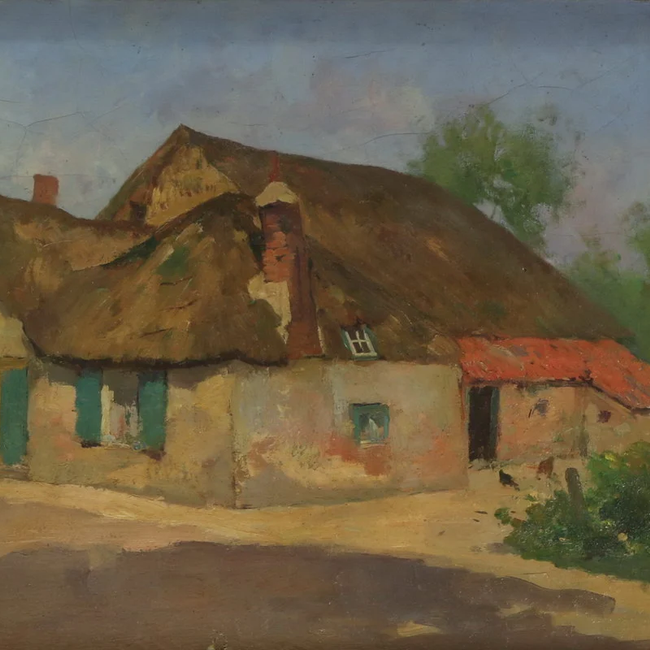 Jacob Ritsema, Boerderij op de Veluwe. Olieverf op doek 43 x 67 cm. Particulier collectie