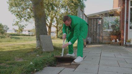 Tegelwippen op de oprit