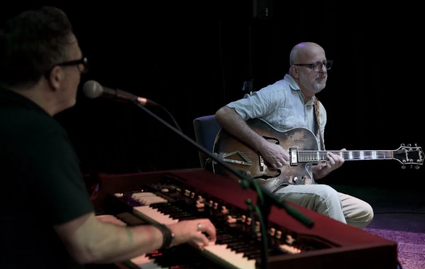 Frank Montis en Anton Goudsmit (Soul&Jazz) bij de Kleine Noordijk