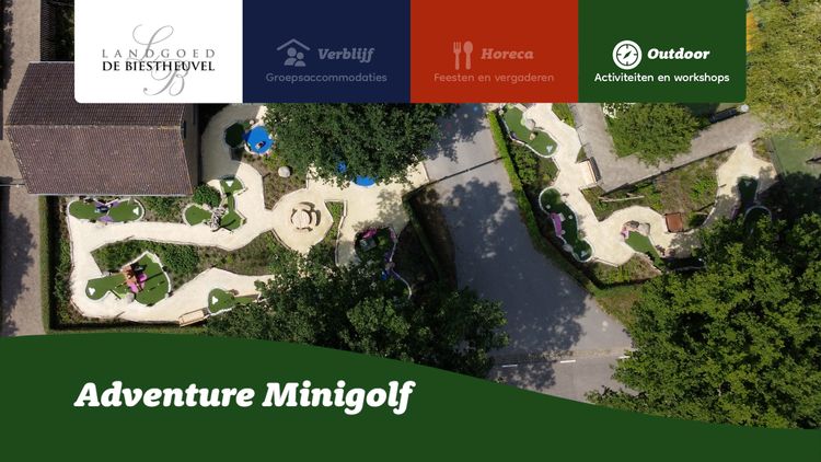 Adventure Minigolfbaan bij Landgoed de Biestheuvel in Hoogeloon