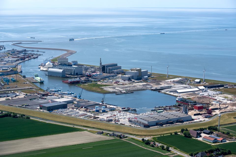 Harlingen van bovenaf gefotografeerd