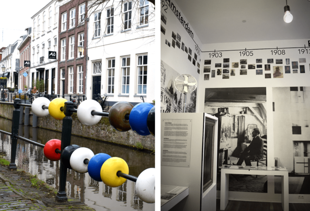Het Mondriaanhuis telraam en tijdlijn in het museum