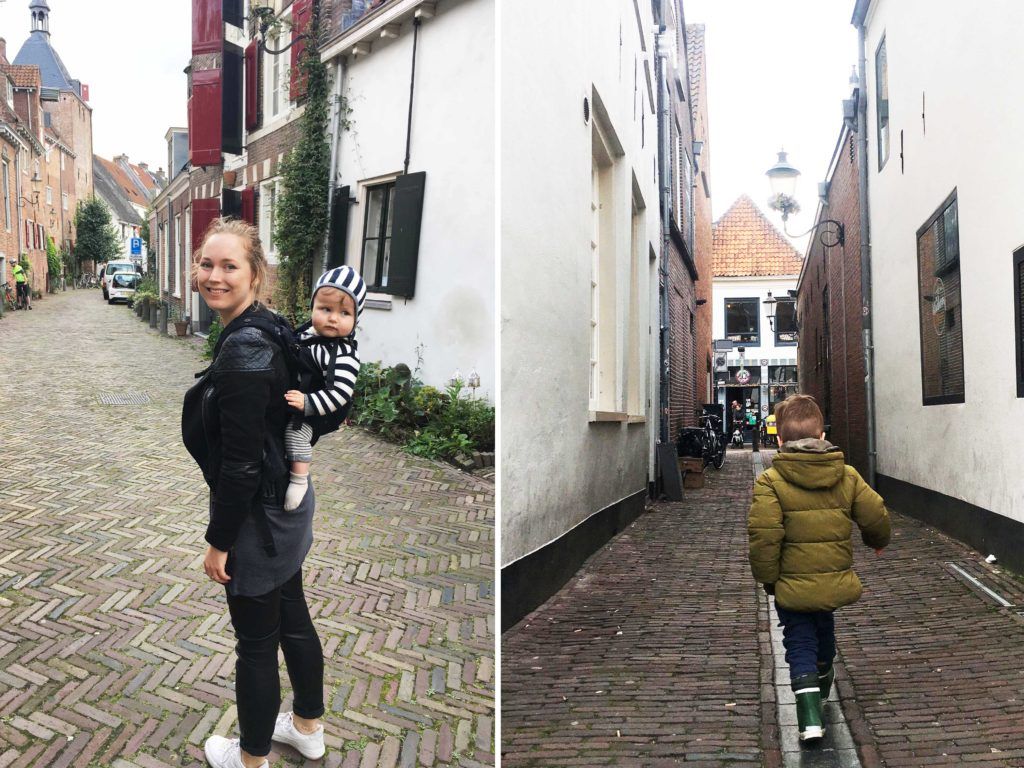City trip kids walk around