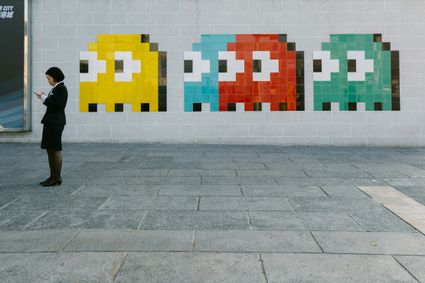 Street art van de artist Invader
