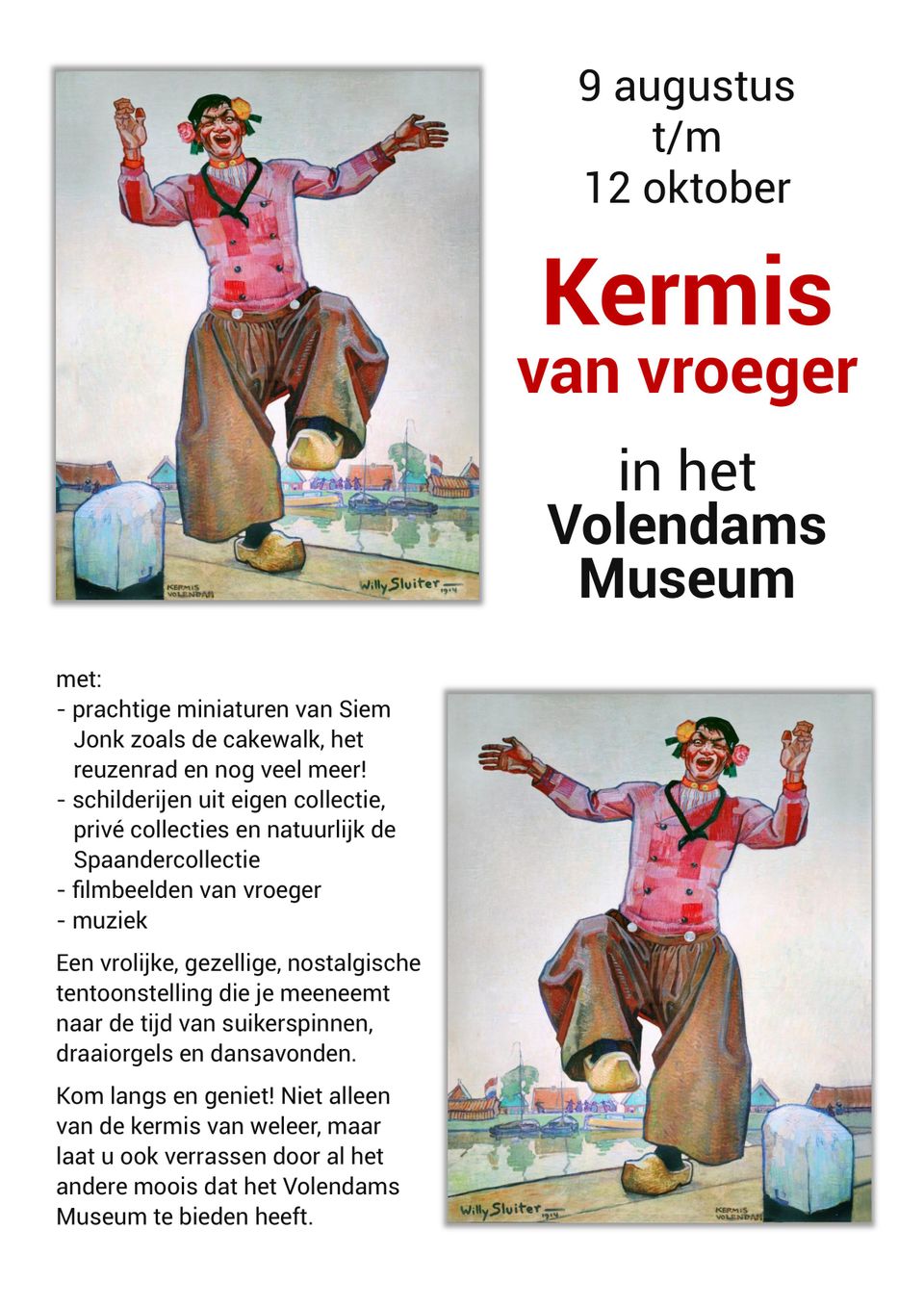 De flyer van een tentoonstelling in het Volendams Museum