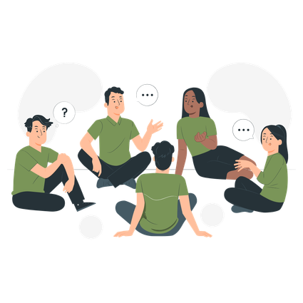People talking in a group
